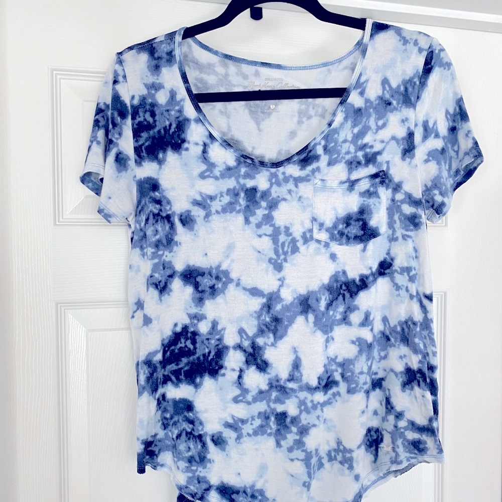 Blue Tie Dye Hollister Short Sleeve Tee